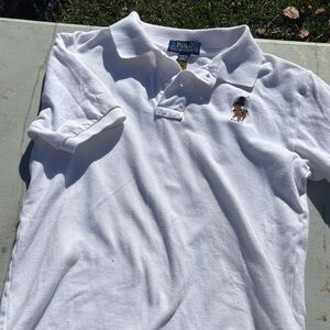 Boys Polo by Ralph Lauren Classic White Polo Shirt- size 10/12